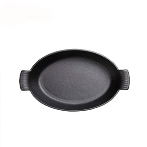 Cast iron dish pan with two handle