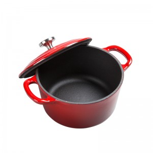 Classic cast iron enamel casserole soup pot