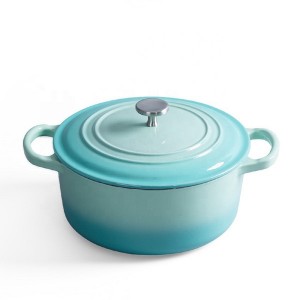 Cast iron casserole with 22cm dia enamel coating