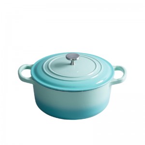 2022 Latest Design Enameled Cast Iron Combi Pot 2 in 1 Kitchen Cookware Casserole Frying Pan Skillet Set Double Cast Iron Camping Dutch Oven