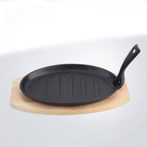 Cast iron pre-seasoned steak pan with 10.6inch