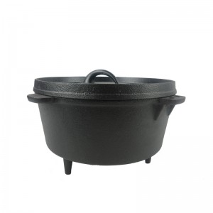 Factory Cheap China 24cm 2.8L Cast Iron Oval Casserole Pan Dutch Oven with Lid