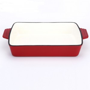 Cast iron enamel dish pan baking bread pan