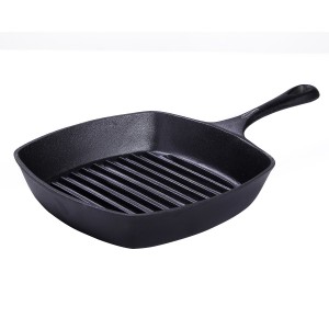 Cast iron pre-seasoned grill pan with 10inch