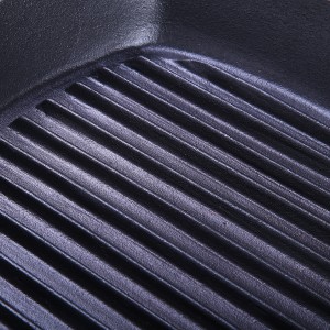 Cast iron pre-seasoned grill pan with 10inch