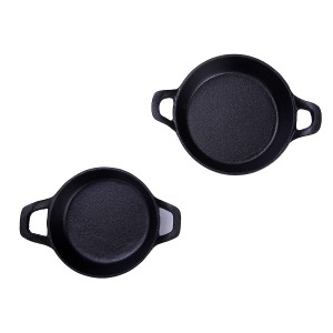 Cast iron round pizza fry pan with 16/18cm