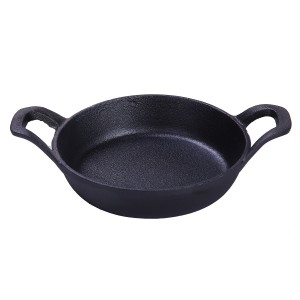 Cast iron round pizza fry pan with 16/18cm