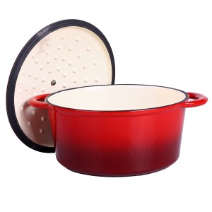 Cast iron enamel coating dutch oven casserole with 8.6/9.5/1.23inch