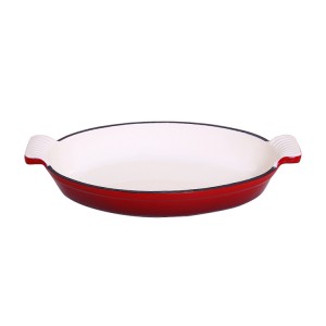 Cast iron dish pan with two handle