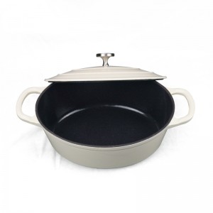 11*8.66 inch cast iron oval enamel pot