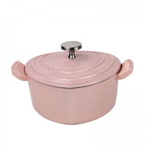 Heart shape cast iron casserole enamel coating