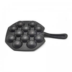 Cast iron fry mini egg pan with 12 holes