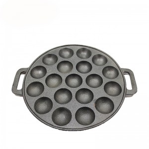 Cast iron fry pan with 19 holes egg pan