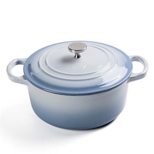 Cast iron casserole with 22cm dia enamel coating