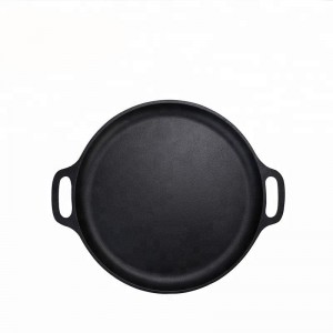 Cast iron pre-seasoned pizza pan with 11.8/13/13.8 inch