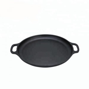 Cast iron pre-seasoned pizza pan with 11.8/13/13.8 inch