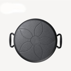 Round shape cast iron vegetable oil pizza pan