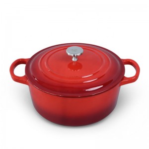 Cast iron casserole with 22cm dia enamel coating