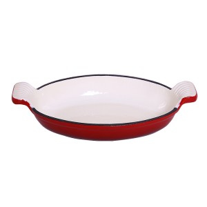 Cast iron dish pan with two handle