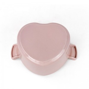 Heart shape cast iron casserole enamel coating