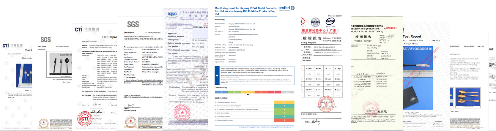 HUACI Stainless-certifikater