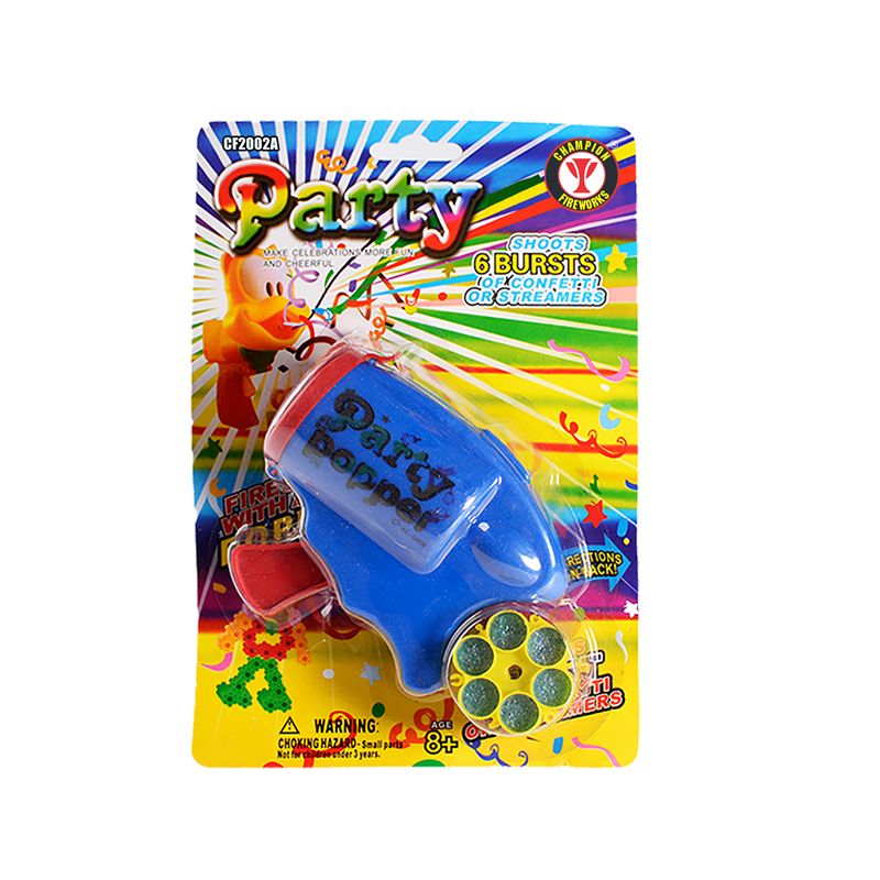 6 Bursts Party Popper Confetti Gun