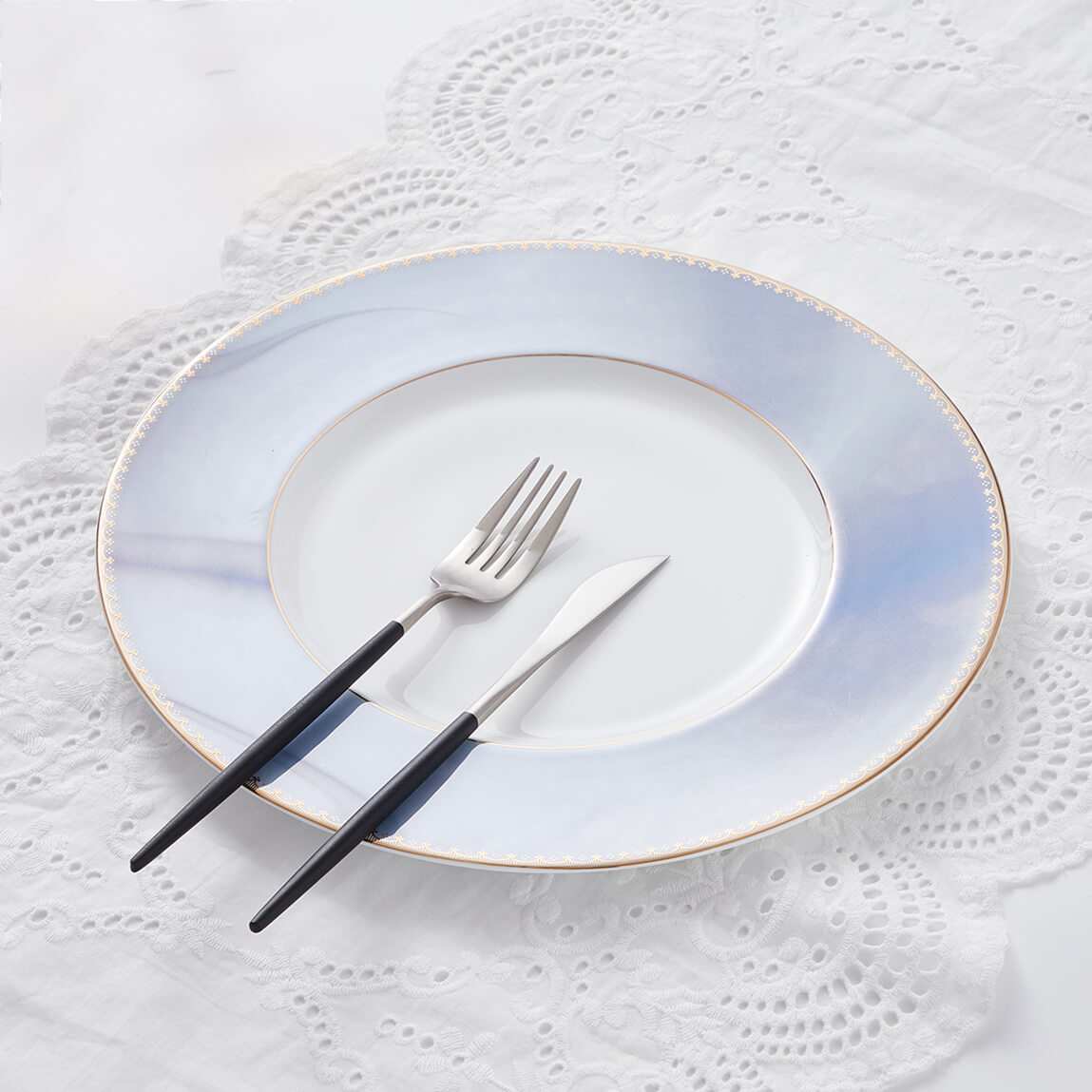 Custom Decal Bone China Dinner Plates - Silk Road