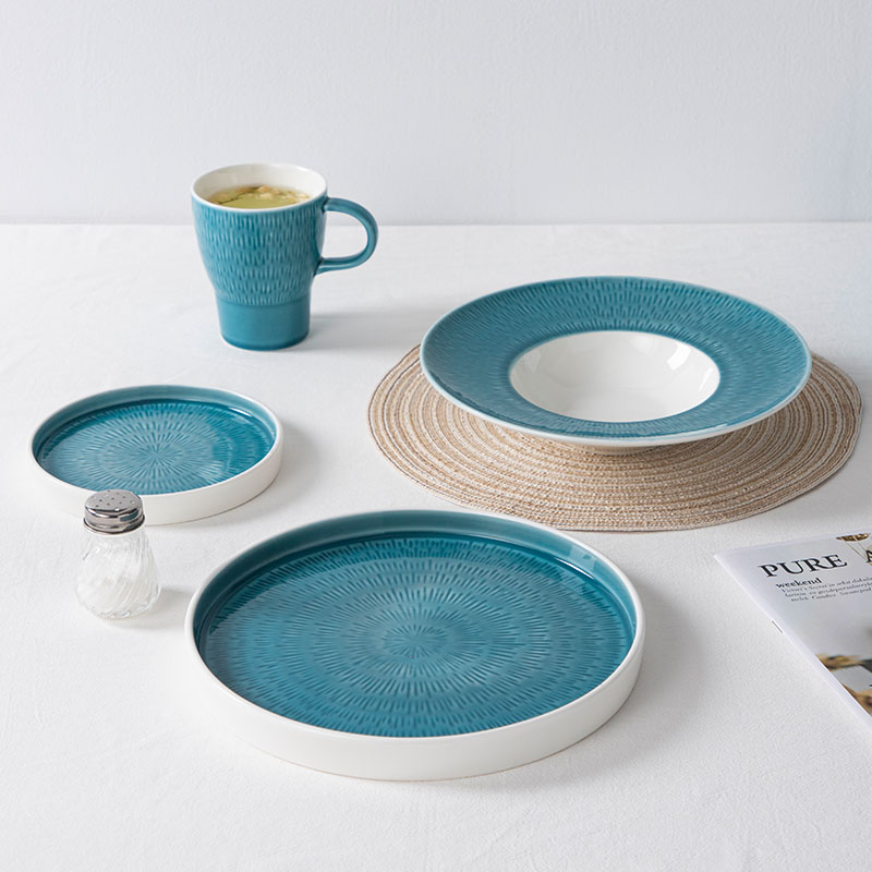 Customized Color Tableware - Blue Wave Surge - Shallow