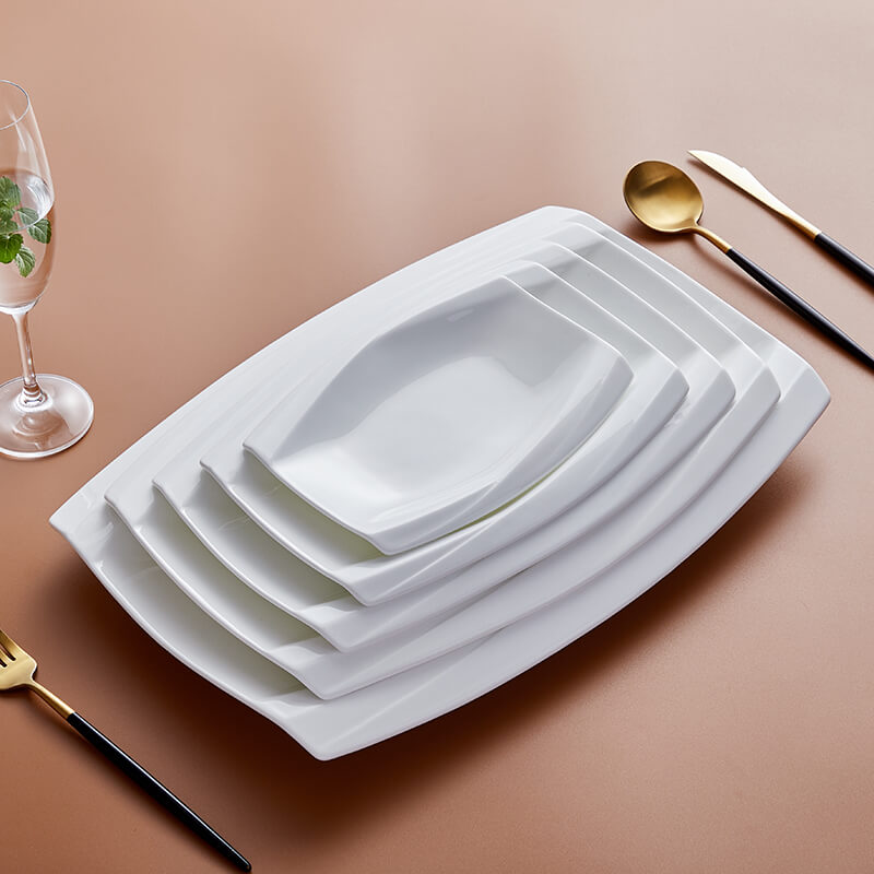 Dining Plates of Different Shapes - Curved Square Plate