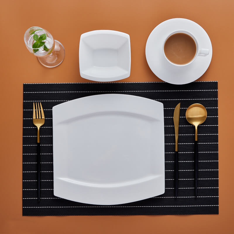 Dining Plates of Different Shapes - Curved Square Plate