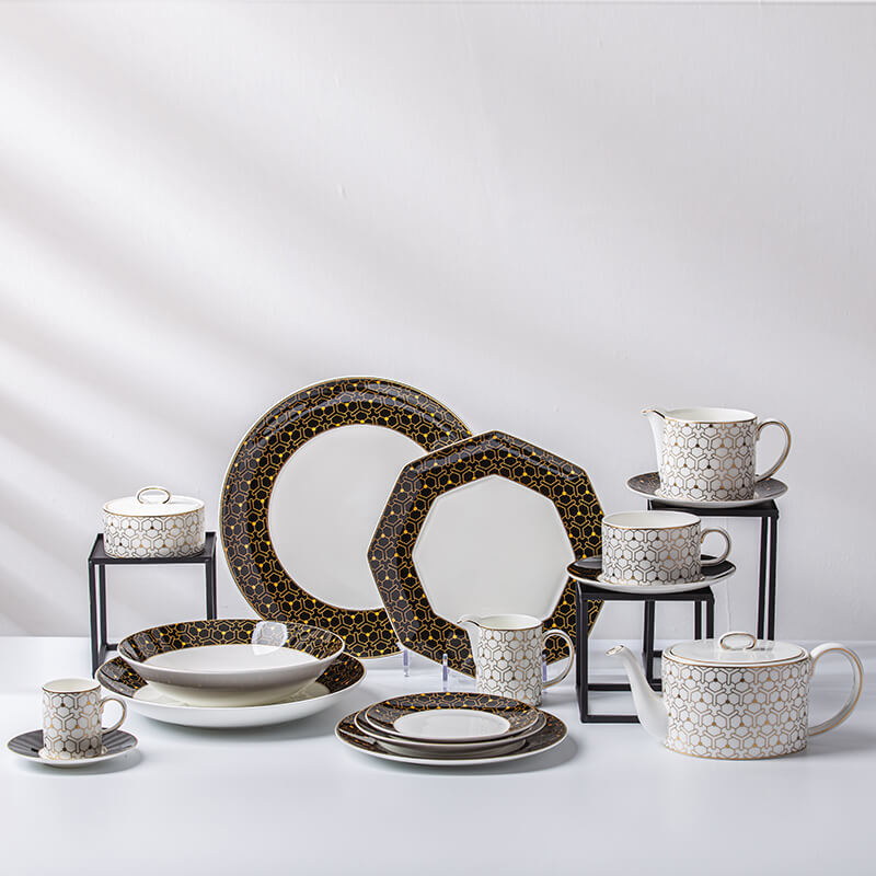 Fine Bone China Dinner Set - Swan Castle