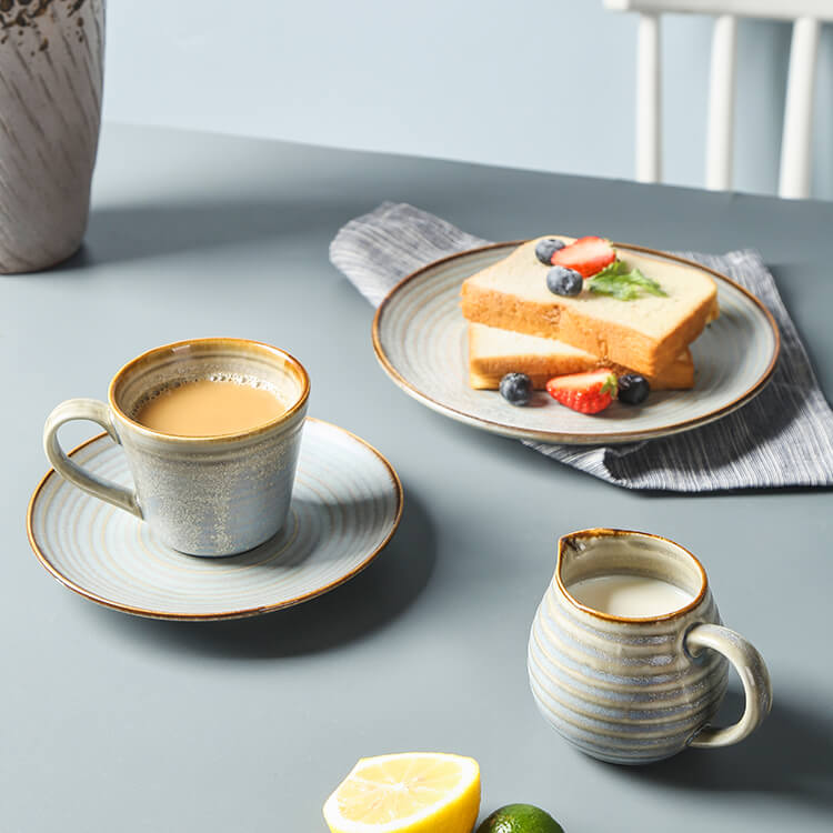 Porcelain Dinnerware For Restaurant - Gray Green Matte Kiln Variation