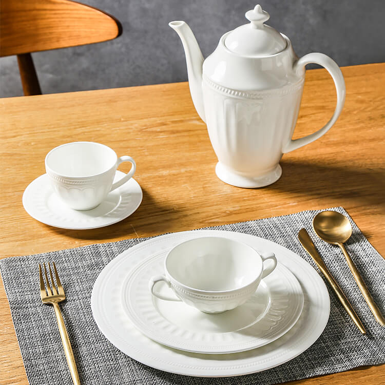 Pure White Bone China Tableware - Rome