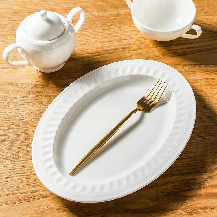 Pure White Bone China Tableware - Rome