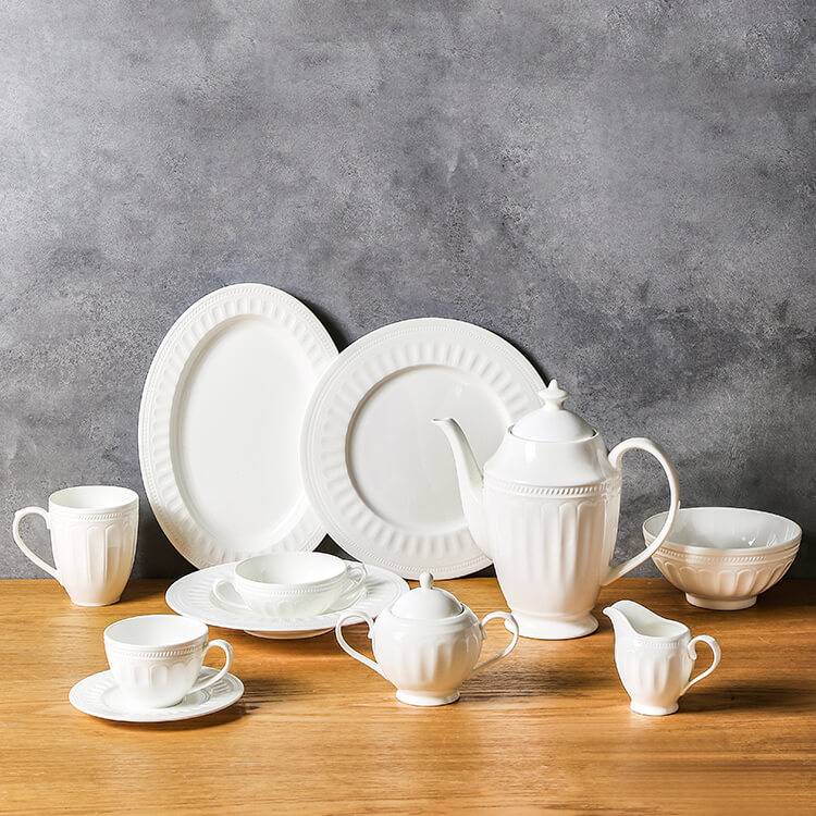 Pure White Bone China Tableware - Rome