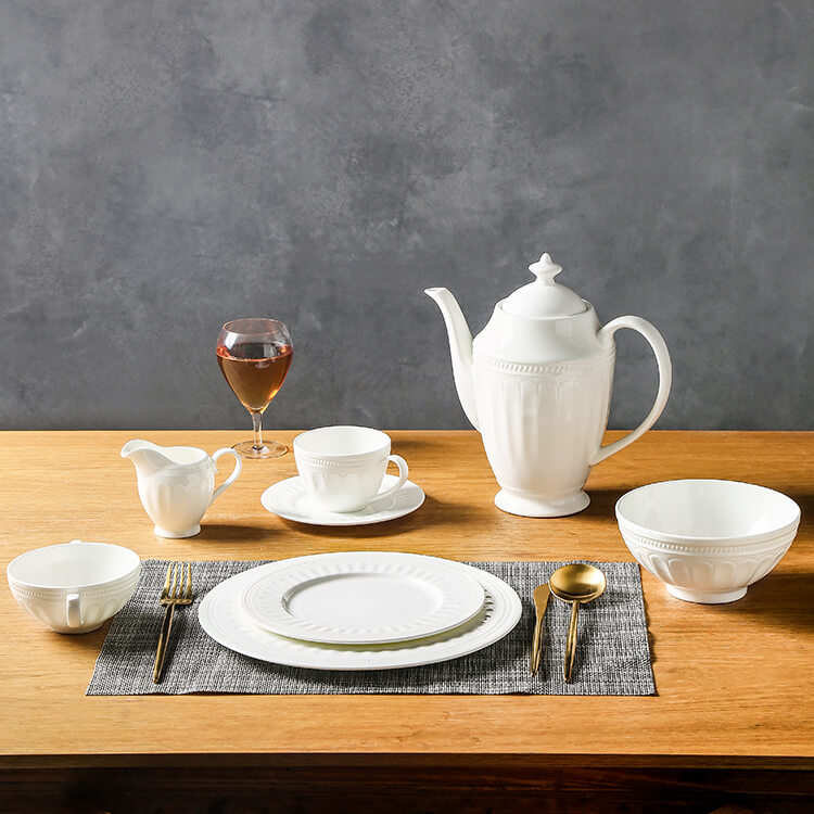 Pure White Bone China Tableware - Rome