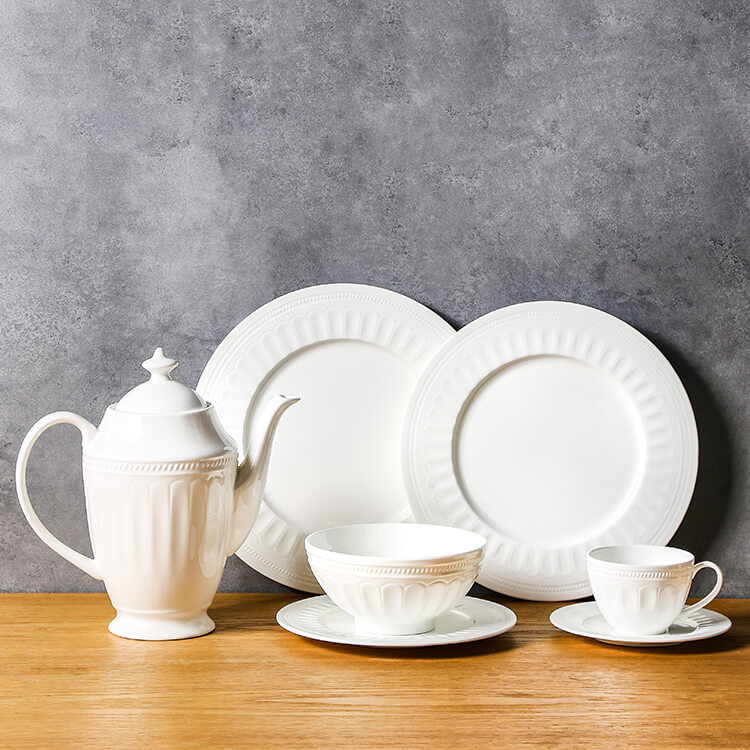 Pure White Bone China Tableware - Rome