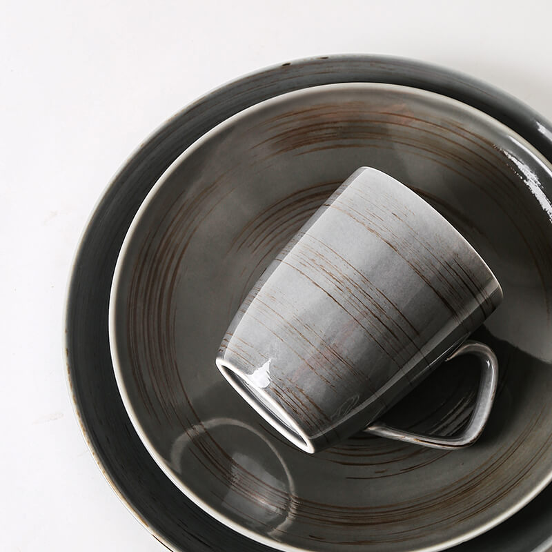 Wholesale Porcelain Dinner Sets - Mark of Time Black