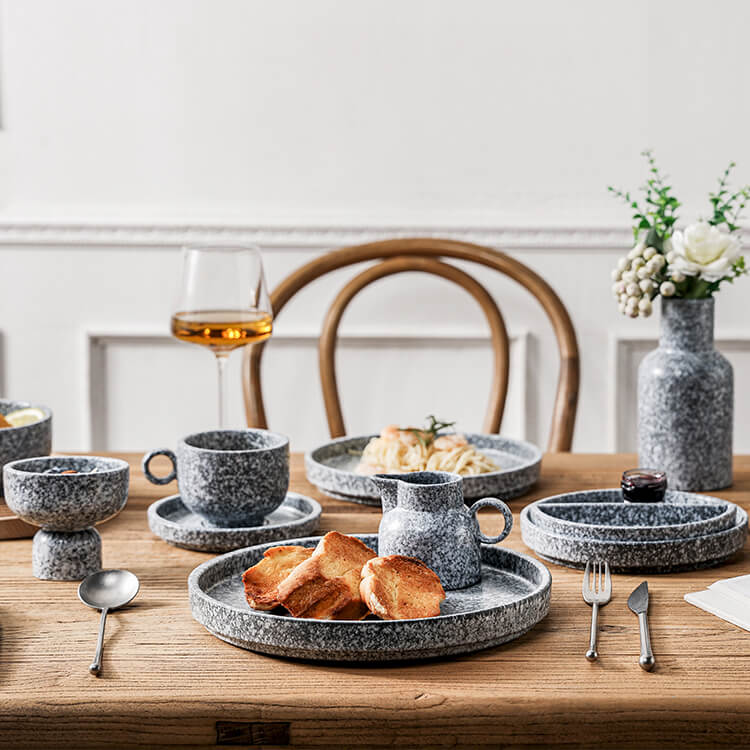 Gray Ceramic High Temperature Porcelain Dinnerware - Deep Diabase