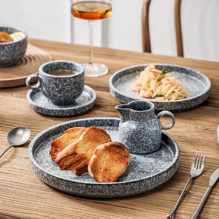 Gray Ceramic High Temperature Porcelain Dinnerware - Deep Diabase