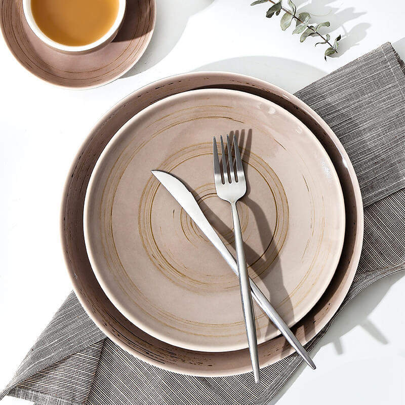 Wholesale Porcelain Dinner Sets - Mark of Time Brown