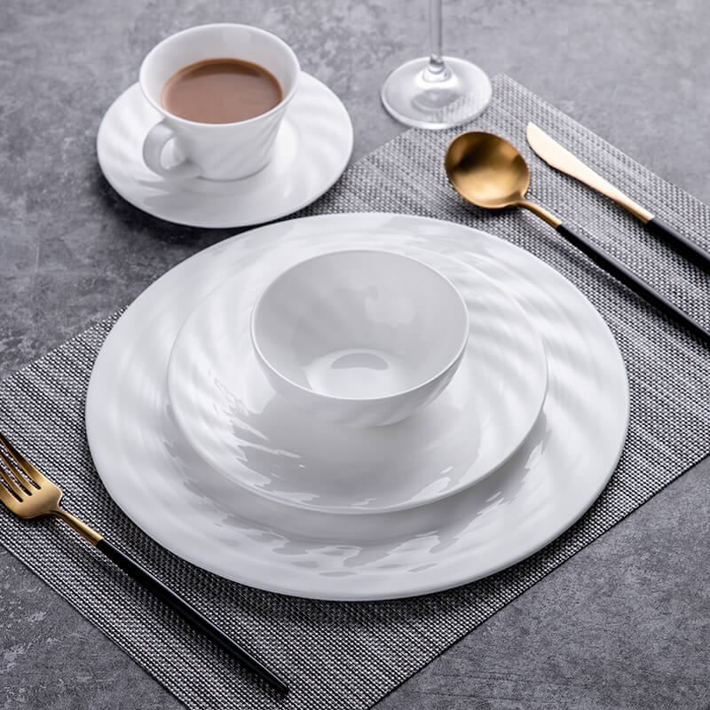 White Bone China Plates Set - IELTS