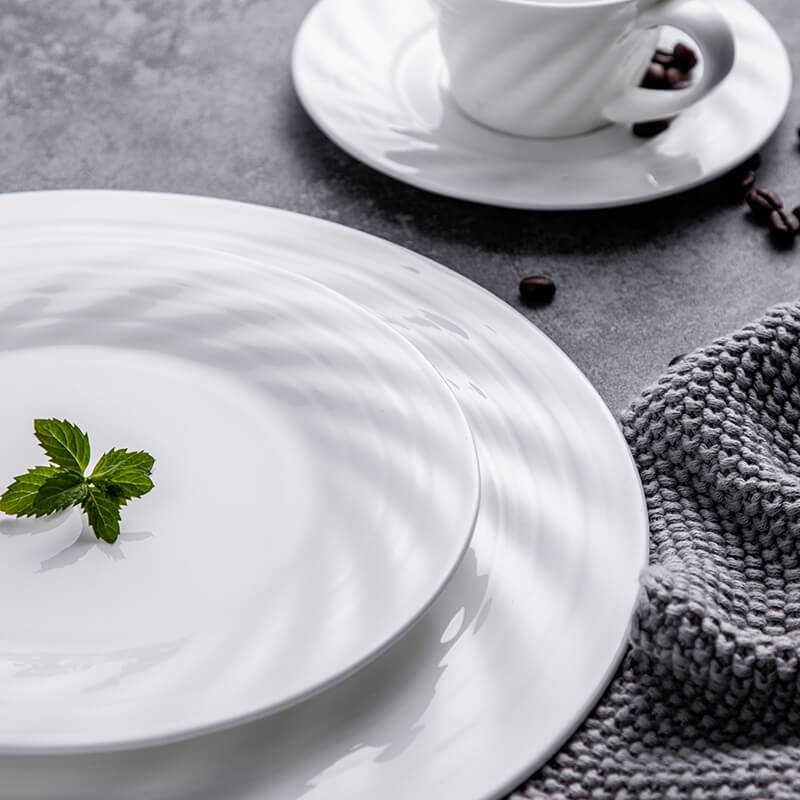 White Bone China Plates Set - IELTS