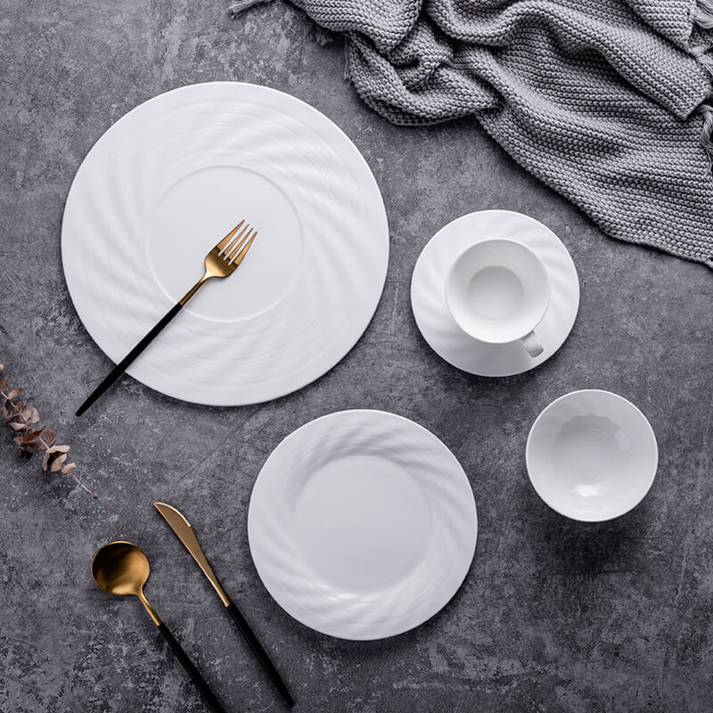 White Bone China Plates Set - IELTS