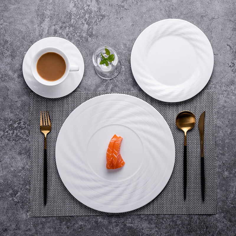 White Bone China Plates Set - IELTS