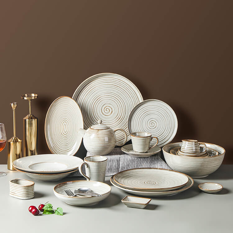 Wholesale Tableware Set - Gray with Dots