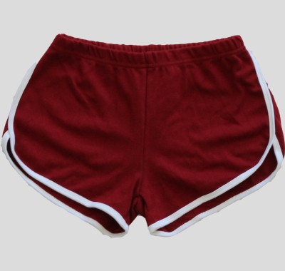 Aloe Vera Maroon And White Sports Shorts Supplier