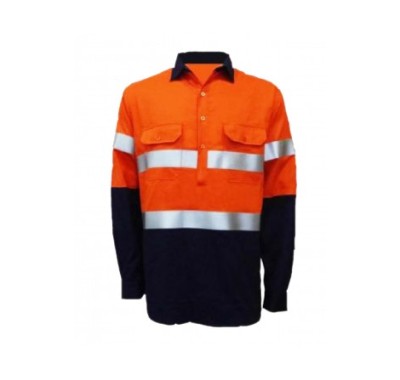 Eco-Active Blue And Orange Construction Shirt Wholesaler