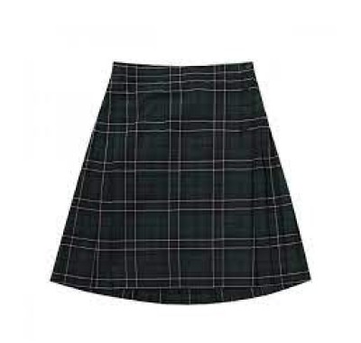 Environment-Friendly Black And Green Plaid School Skirt Supplier