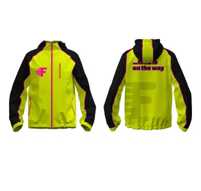 Lime-Colored Hooded Jacket with Zippered Front for Food Delivery Riders Manufacturer